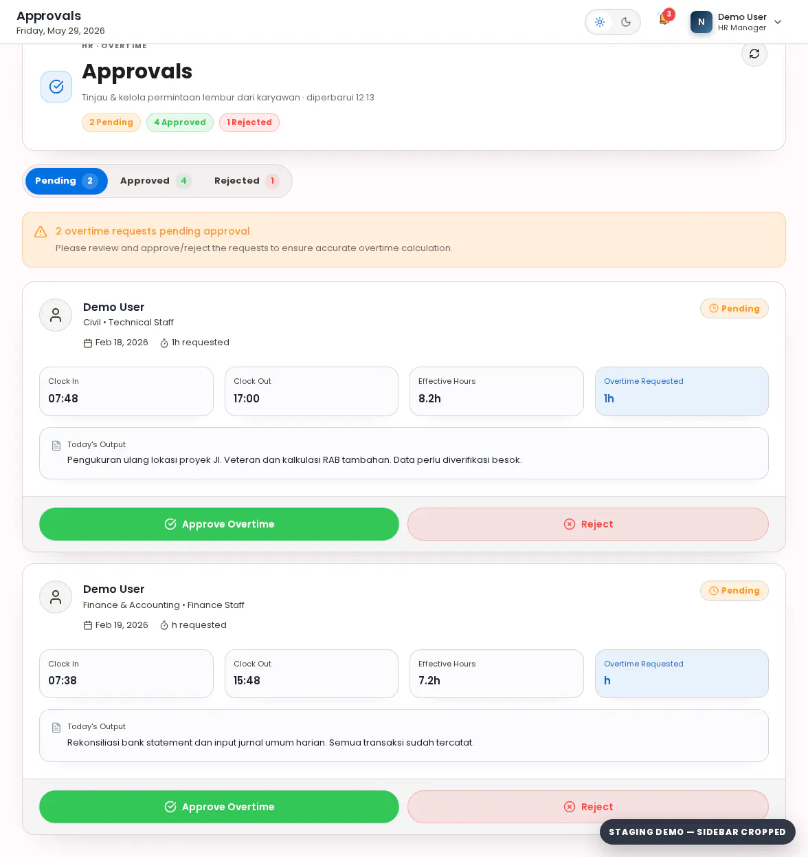 Preview kapabilitas: Backlog Approval HR